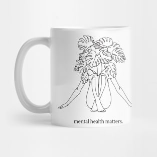 Mental Health Matters Flower Power Women Minimalist Design Mug